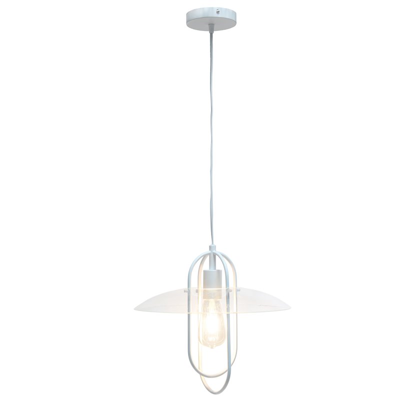 Lalia Home Iron 1 Light Elongated Pendant in White