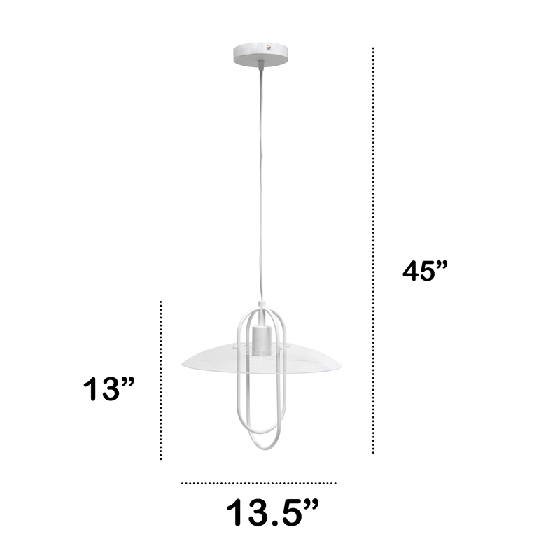 Lalia Home Iron 1 Light Elongated Pendant in White