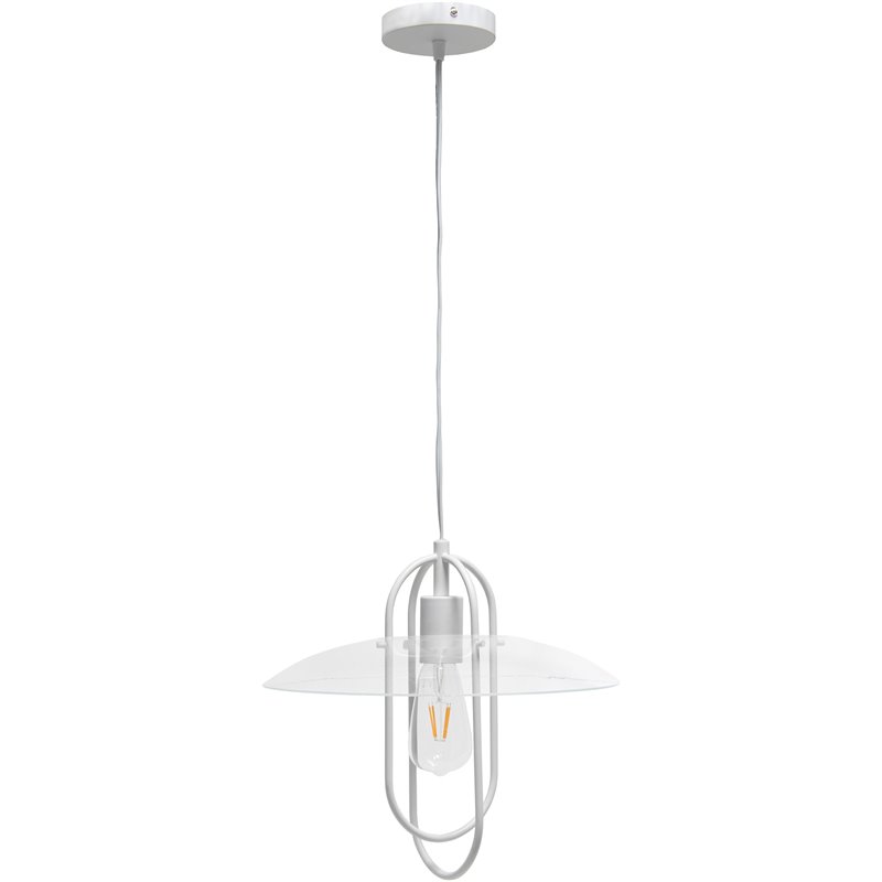 Lalia Home Iron 1 Light Elongated Pendant in White