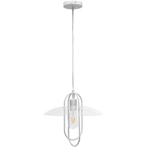 Lalia Home Iron 1 Light Elongated Pendant in White