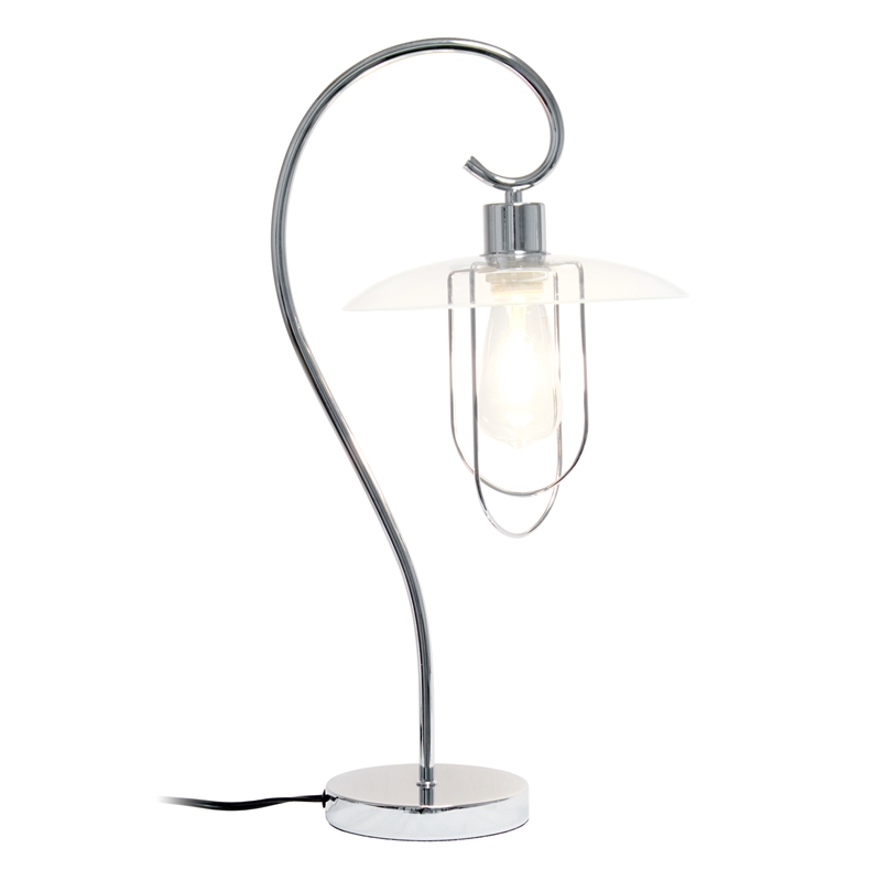 Lalia Home Iron Modern Scroll Table Lamp in Chrome