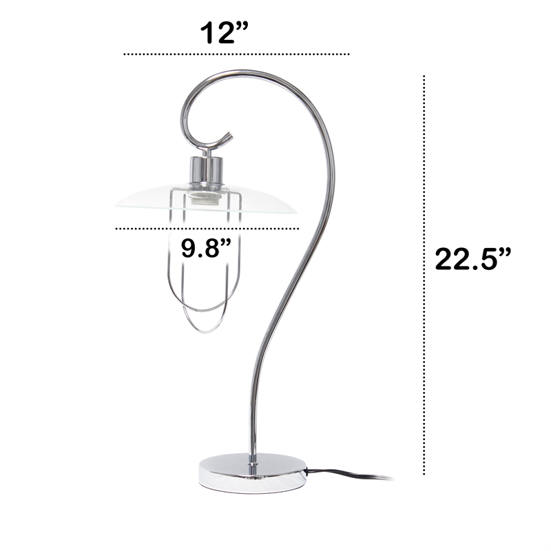 Lalia Home Iron Modern Scroll Table Lamp in Chrome