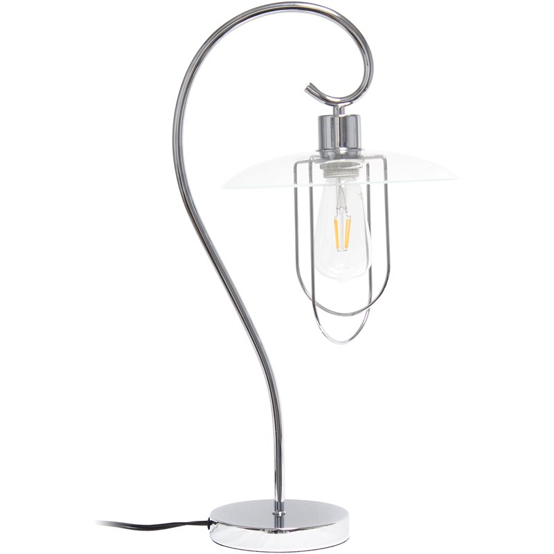 Lalia Home Iron Modern Scroll Table Lamp in Chrome