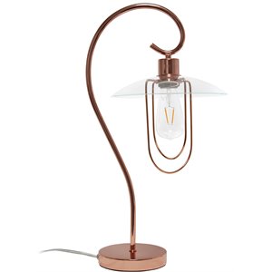 lalia home iron modern scroll table lamp in rose gold