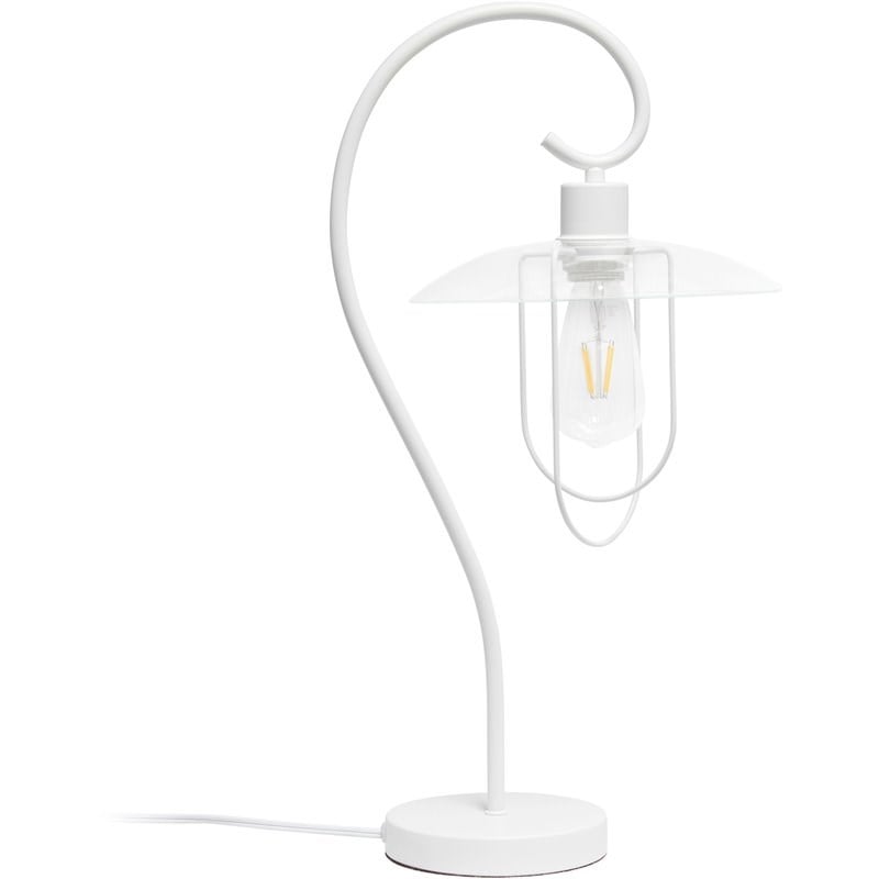 Lalia Home Iron Modern Scroll Table Lamp in White