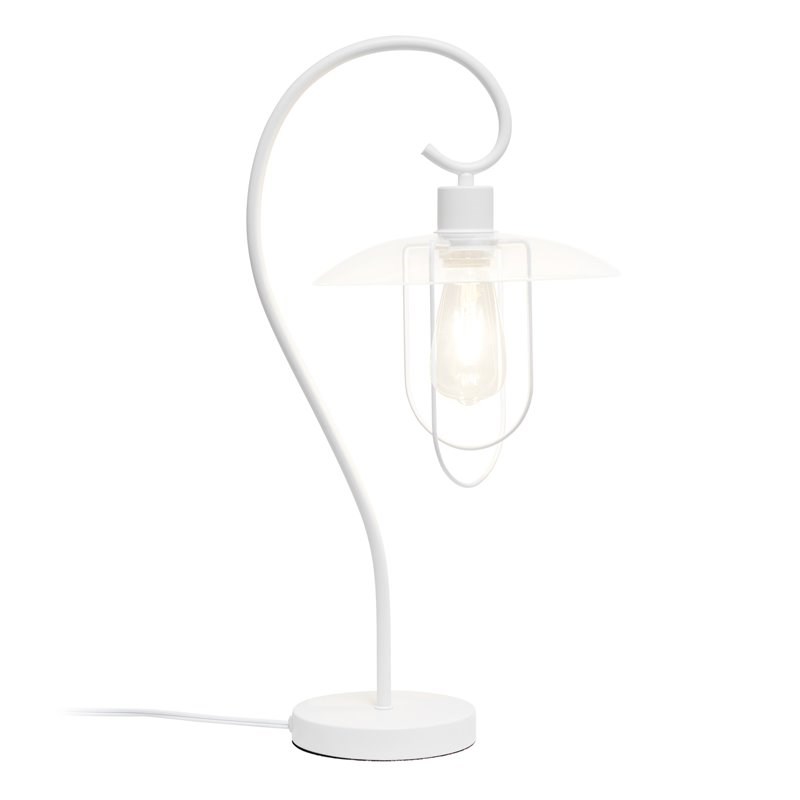 Lalia Home Iron Modern Scroll Table Lamp in White