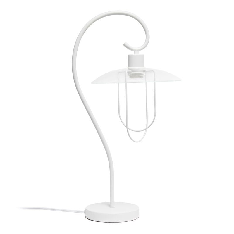 Lalia Home Iron Modern Scroll Table Lamp in White
