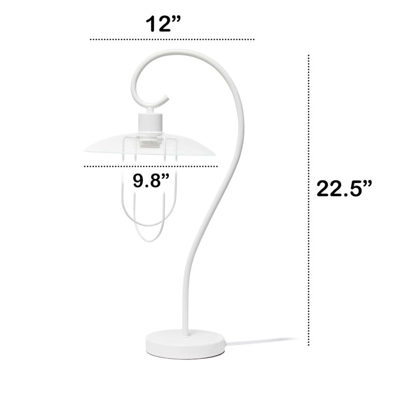 Lalia Home Iron Modern Scroll Table Lamp in White