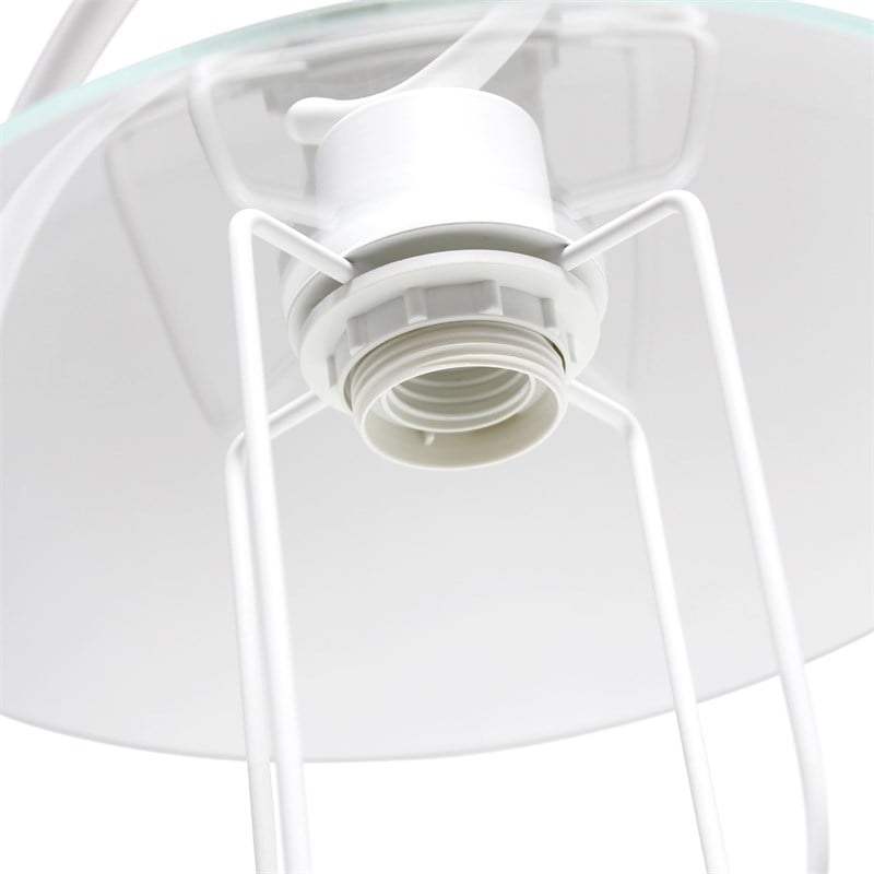 Lalia Home Iron Modern Scroll Table Lamp in White