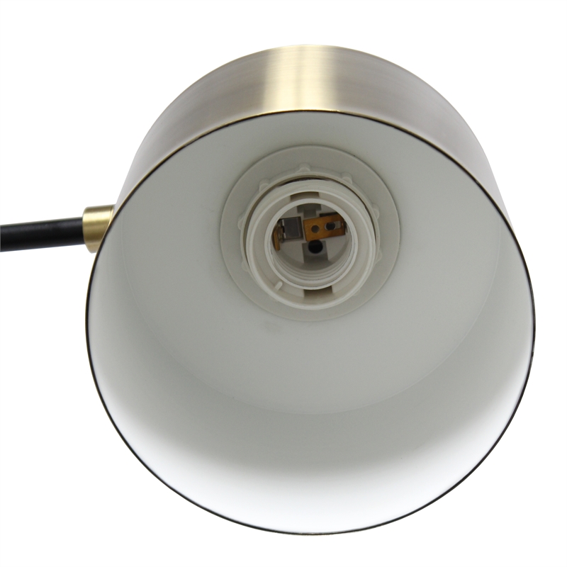 Lalia Home Iron Metal Mid Century Table Lamp in Antique Brass