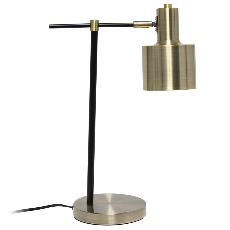 Lalia Home Iron Metal Mid Century Table Lamp in Antique Brass