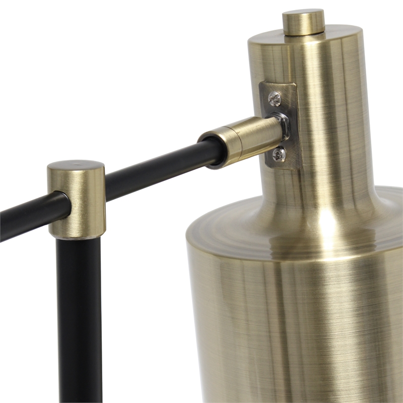 Lalia Home Iron Metal Mid Century Table Lamp in Antique Brass