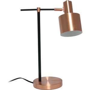 Lalia Home Iron Mid Century Table Lamp in Rose Gold