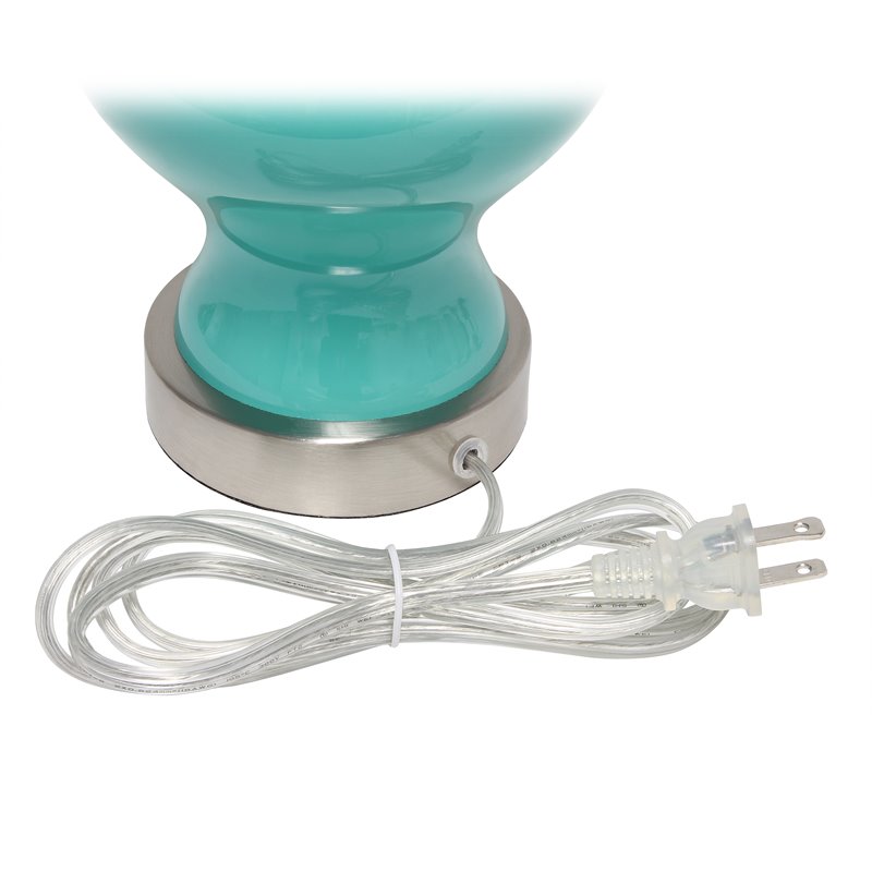Lalia Home Glass Paseo Table Lamp in Teal with White Shade