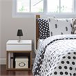 Simple Designs Metal Basic Table Lamp in Sand Nickel with Black Shade