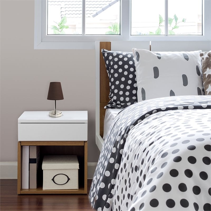 Simple Designs Metal Basic Table Lamp in Sand Nickel with Brown Shade