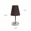 Simple Designs Metal Basic Table Lamp in Sand Nickel with Brown Shade