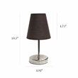 Simple Designs Metal Basic Table Lamp 2 Pack in Sand Nickel with Brown Shade