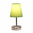 Simple Designs Metal Basic Table Lamp in Sand Nickel with Green Shade