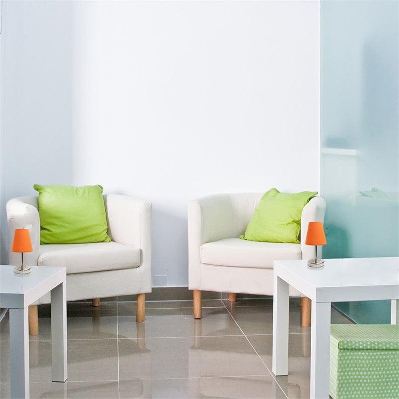 Simple Designs Metal Basic Table Lamp 2 Pack in Sand Nickel with Orange Shade