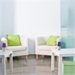 Simple Designs Metal Basic Table Lamp 2 Pack in Sand Nickel with Purple Shade