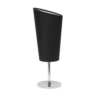 simple designs metal mini table lamp in chrome with black shade