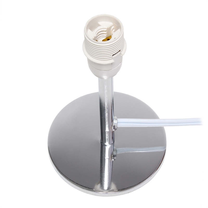 Simple Designs Metal Mini Table Lamp in Chrome with Gray Shade