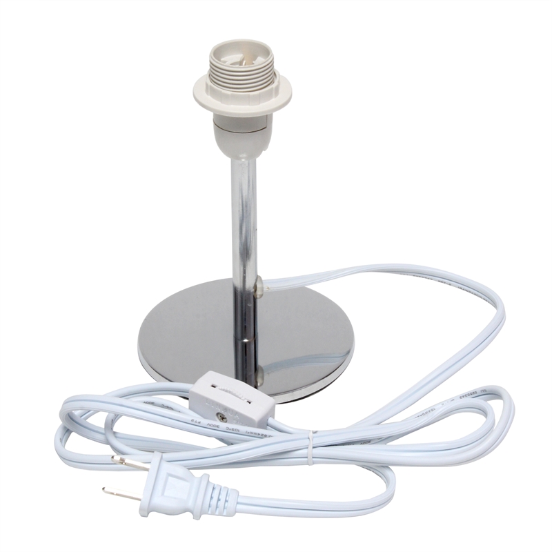 Simple Designs Metal Mini Table Lamp in Chrome with Gray Shade