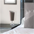 Simple Designs Metal Mini Table Lamp in Chrome with Gray Shade