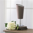 Simple Designs Metal Mini Table Lamp in Chrome with Gray Shade