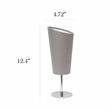 Simple Designs Metal Mini Table Lamp in Chrome with Gray Shade