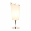 Simple Designs Metal Mini Table Lamp in Chrome with White Shade