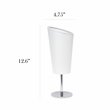 Simple Designs Metal Mini Table Lamp in Chrome with White Shade