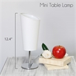 Simple Designs Metal Mini Table Lamp in Chrome with White Shade