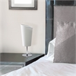 Simple Designs Metal Mini Table Lamp in Chrome with White Shade