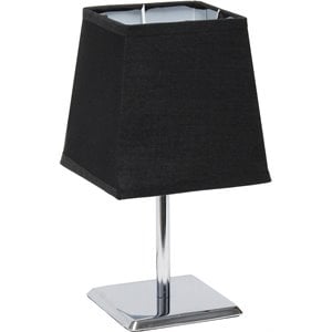 simple designs metal mini table lamp in chrome with black shade