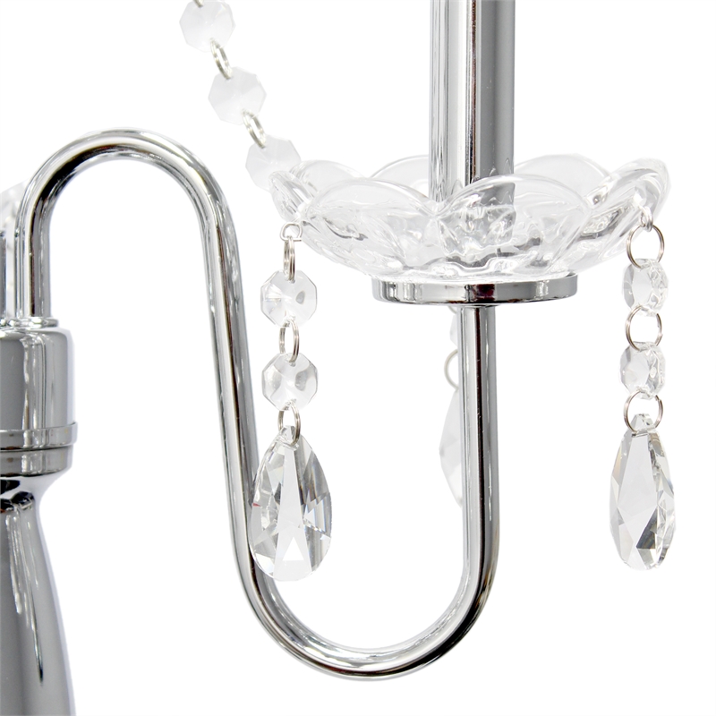 Elegant Designs Metal Trendy Sheer Floor Lamp in Chrome with White Shade