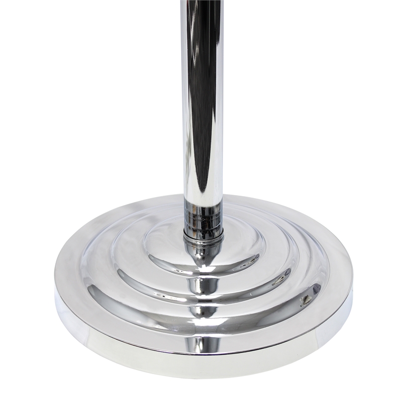 Elegant Designs Metal Trendy Sheer Floor Lamp in Chrome with White Shade