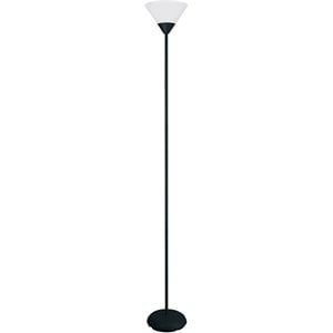 simple designs metal stick torchiere floor lamp in black