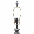 Elegant Designs Ceramic Stacked Ball Lamp in Aged Bronze with White Flower Shade