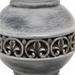 Elegant Designs Ceramic Stacked Ball Lamp in Aged Bronze with White Flower Shade