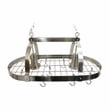 Elegant Designs Metal 2 Down-Light Kitchen Pot Rack in Brushed Nickel