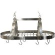 Elegant Designs Metal 2 Down-Light Kitchen Pot Rack in Brushed Nickel