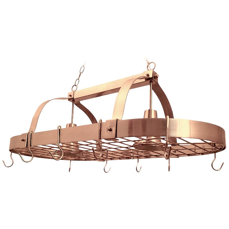 Elegant Designs Metal 2 Down Light Kitchen Pot Rack in Copper