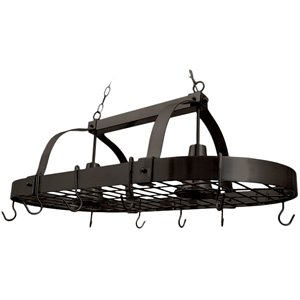 Elegant Designs Metal 2 Down Light Kitchen Pot Rack in Oil Rubbed Bronze