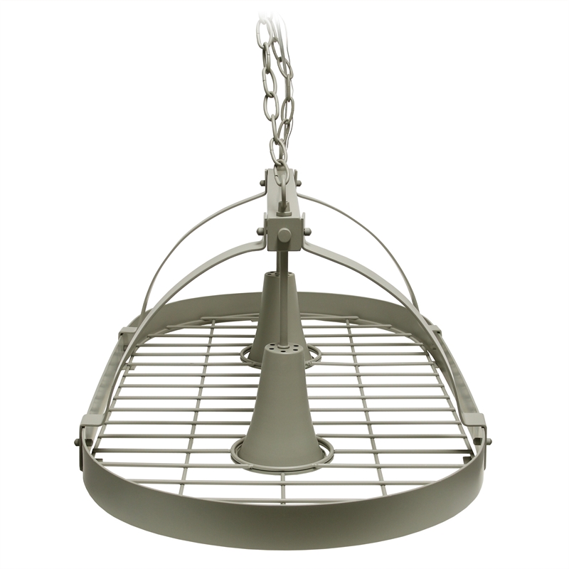Elegant Designs Metal 2 Down Light Kitchen Pot Rack in Slate Gray