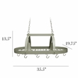 Elegant Designs Metal 2 Down Light Kitchen Pot Rack in Slate Gray