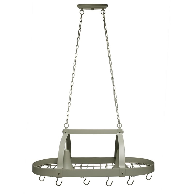 Elegant Designs Metal 2 Down Light Kitchen Pot Rack in Slate Gray