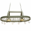 Elegant Designs Metal 2 Down Light Kitchen Pot Rack in Slate Gray