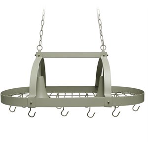 Elegant Designs Metal 2 Down Light Kitchen Pot Rack in Slate Gray